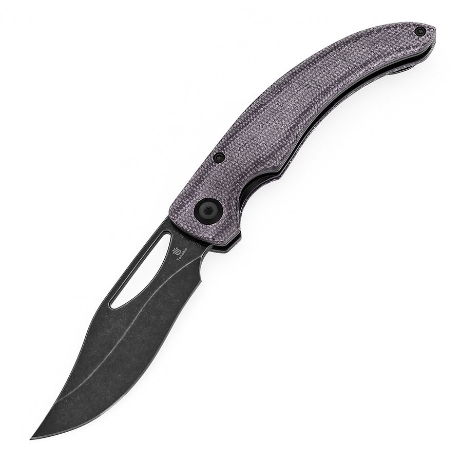 Tenable Gideon T1119A4 Blackwash Nitro V Blade Purple Micarta Handle Liner Lock