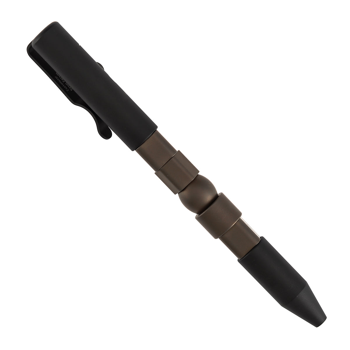 Kansept Titanium EDC Bolt-Action Pen Customizer G013P4– Black and Bronze Titanium with Jackpot Vibes Pattern