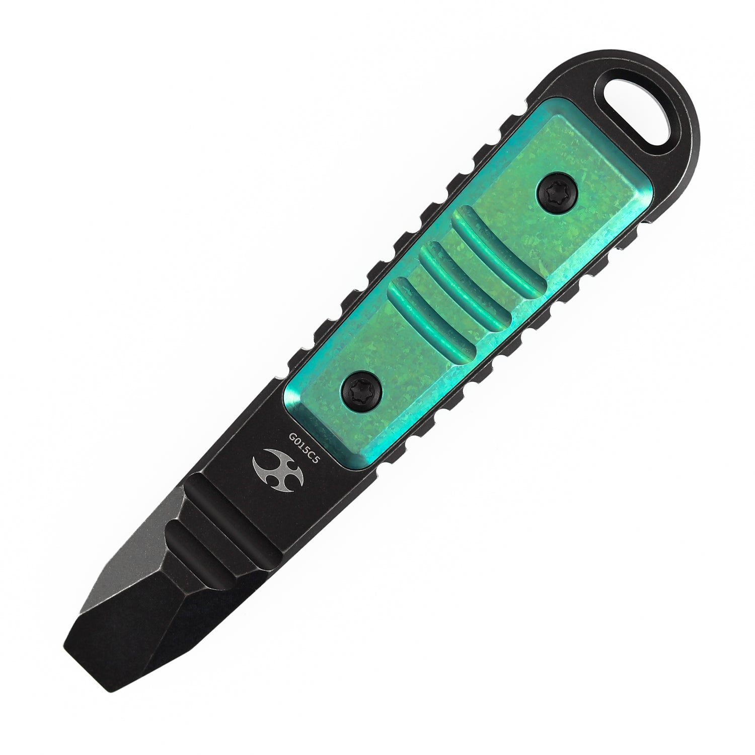 Kansept Kursor G015C5 Blackwash Titanium+Green Anodized Titanium EDC Tool