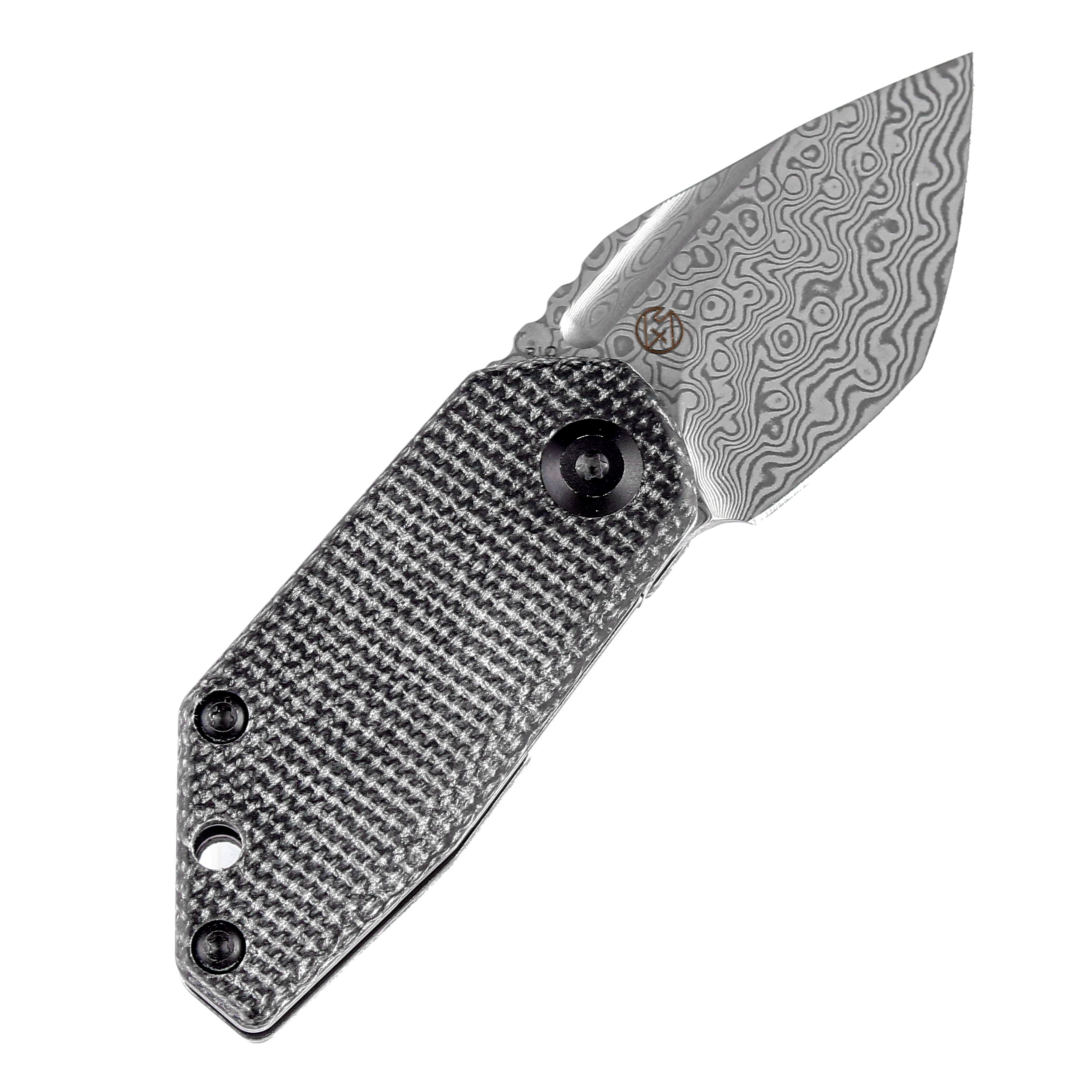 Kansept Knives RIO K3044D1 Damascus Blade Black Micarta Handle Liner Lock EDC Knife