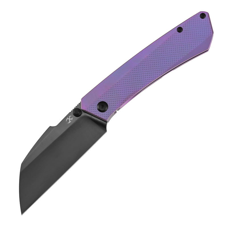 Kansept Contra K1139A5 Mirrior DLC CPM-S90V Blade Purple Anodized Titanium Handle Frame Lock Folding Knife