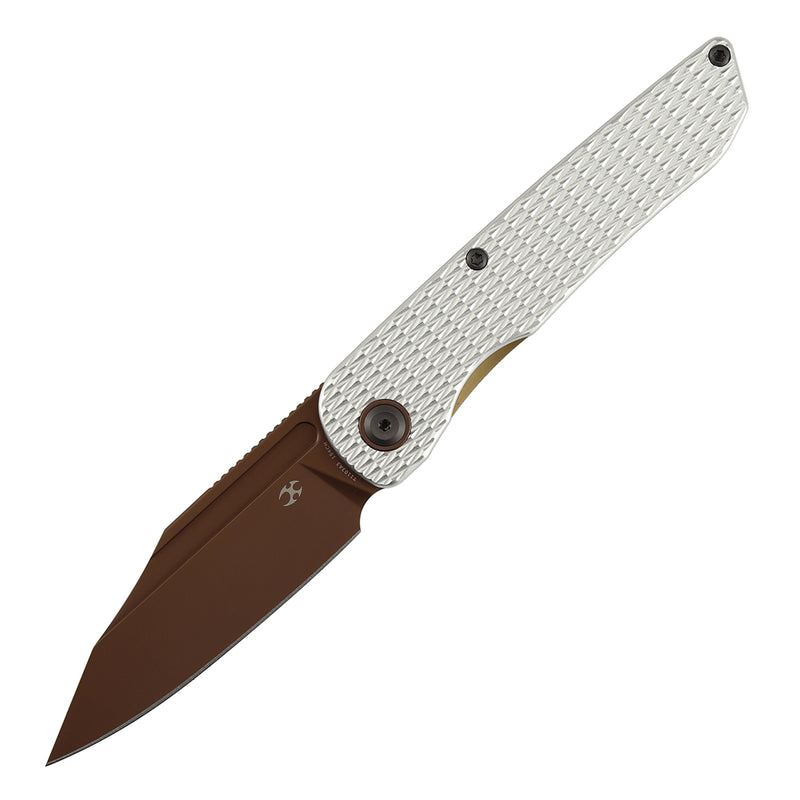 Kansept Nettle T1103A3 154CM Blade Silver Aluminum with Diamond Texture Handle Liner Lock Folding Knife