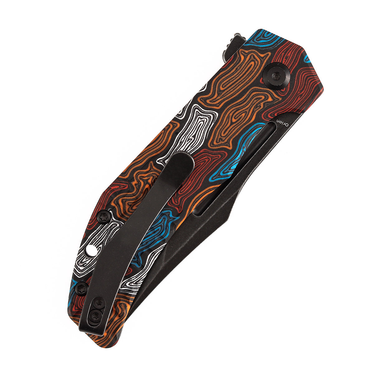 Tenable Orion B1089A7 Blackwashed 14C28N Blade Multi-color Topo G-mascus Handle Liner Lock Folding Knife