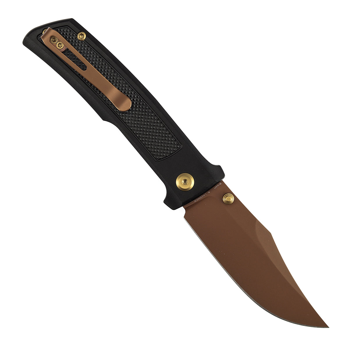 Tenable Bison B2108A3 Rose Gold Nitro-V Blade Black Aluminum Handle Liner Lock Folding Knife
