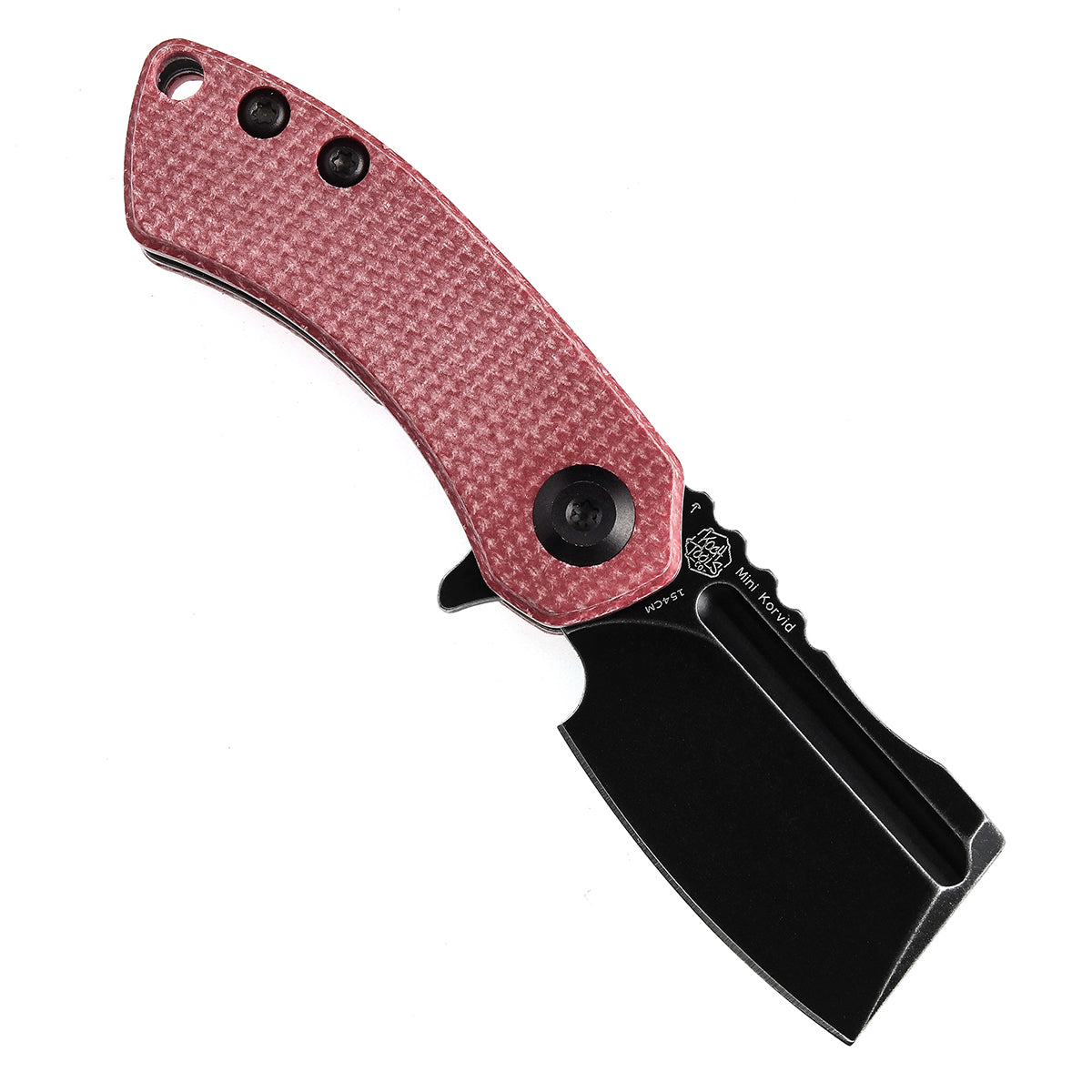 Kansept Mini Korvid T3030M2 154CM Blade Red Micata Handle Edc Flipper Knife