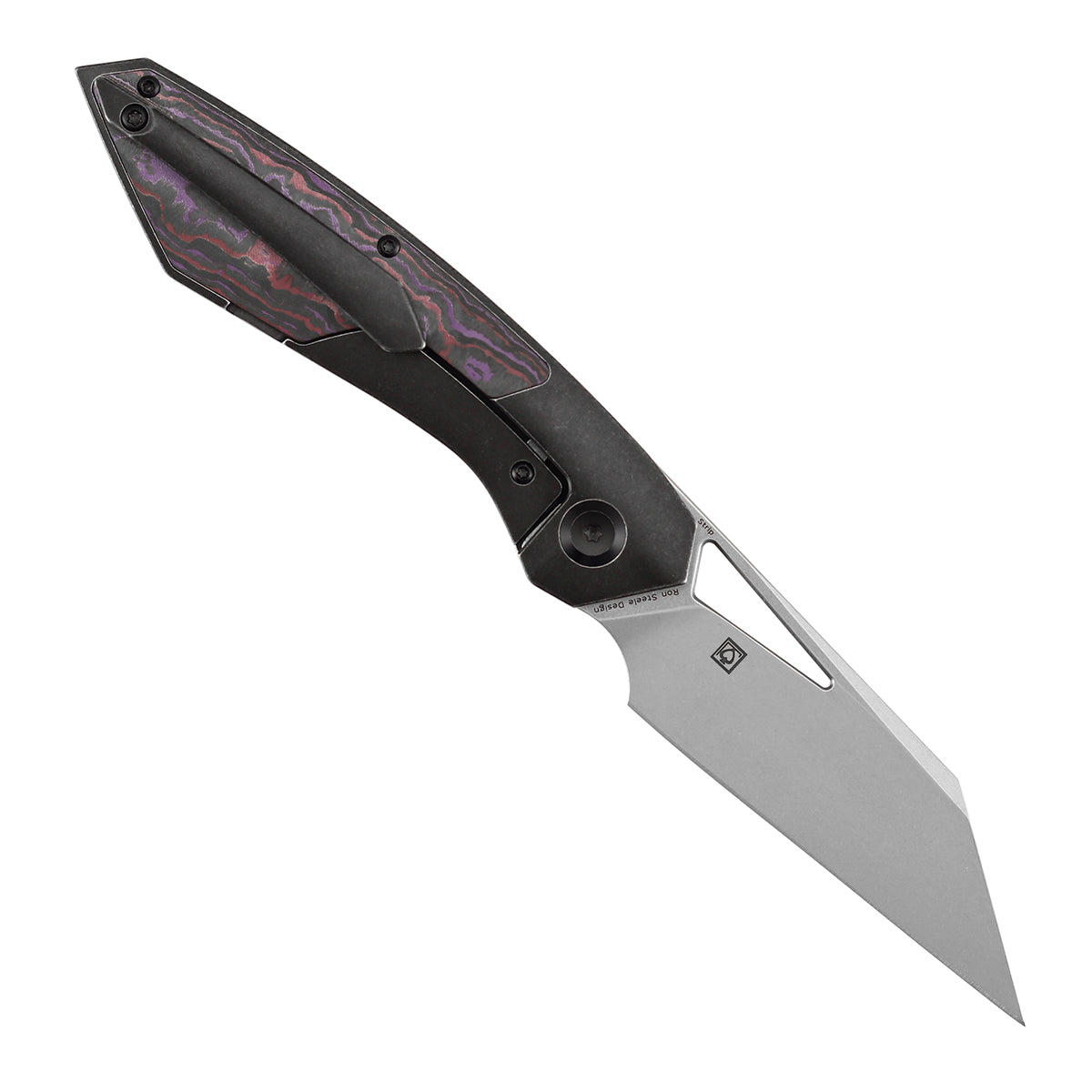 Kansept Strip K1113A2 Magnacut Blade Purple Haze Fatcarbon+Blackwash Titanium Hnadle Frame Lock Folding Knife
