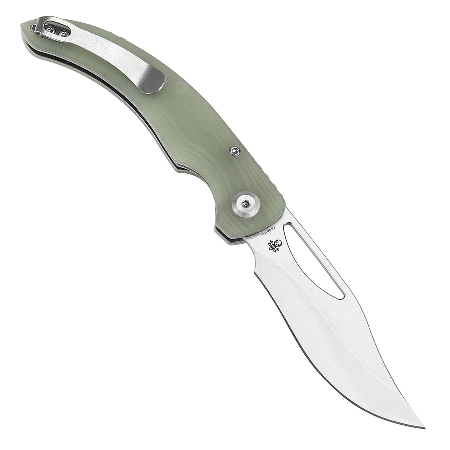 Tenable Gideon T1119A3 Stonewashed Nitro V Blade Jade G10 Handle Folding Knife Liner Lock