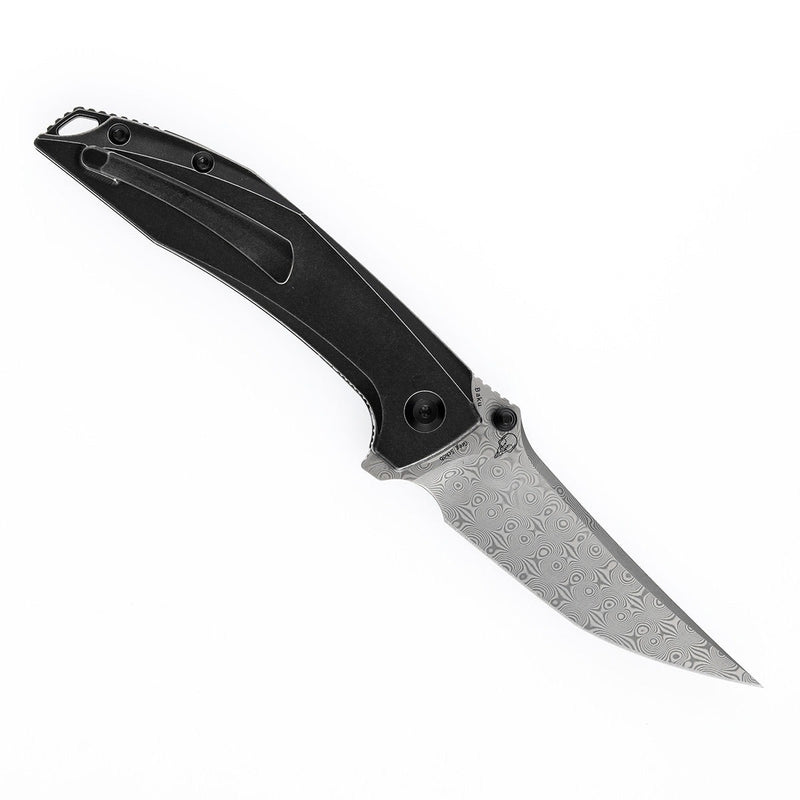 Kansept Baku K1056A5 Damascus Blade Titanium Handle Liner Lock Folding Knife