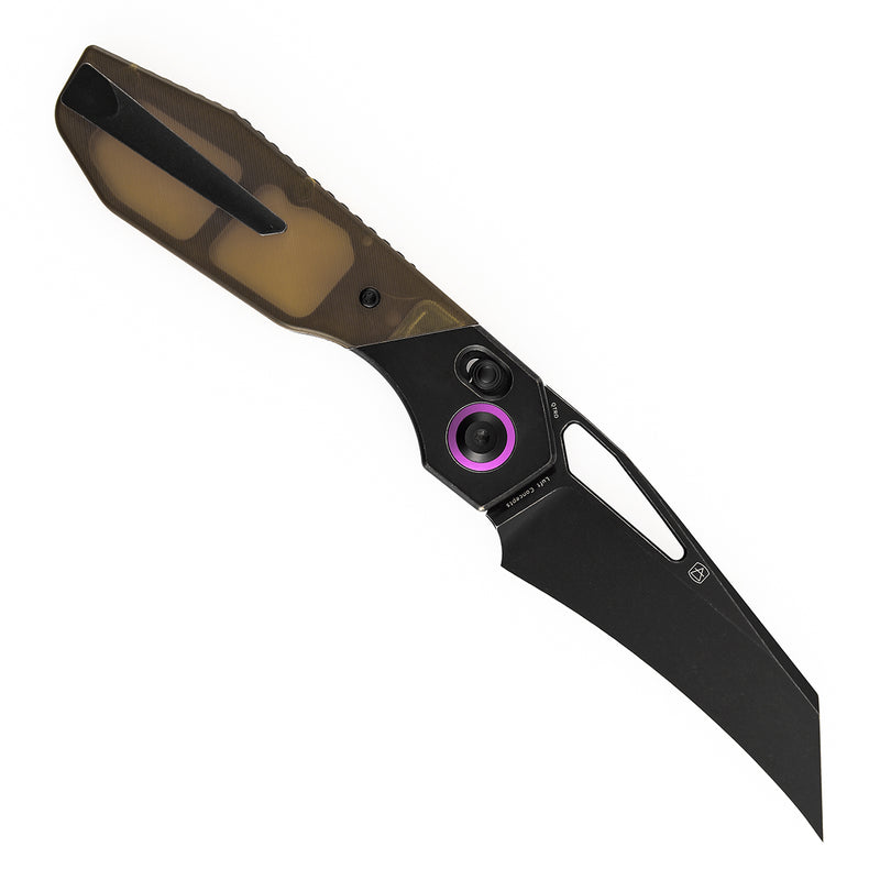 Kansept QTRO K1118VH1 Elmax Blade Titanium and Ultem Handle Crossbar Lock Folding Knife