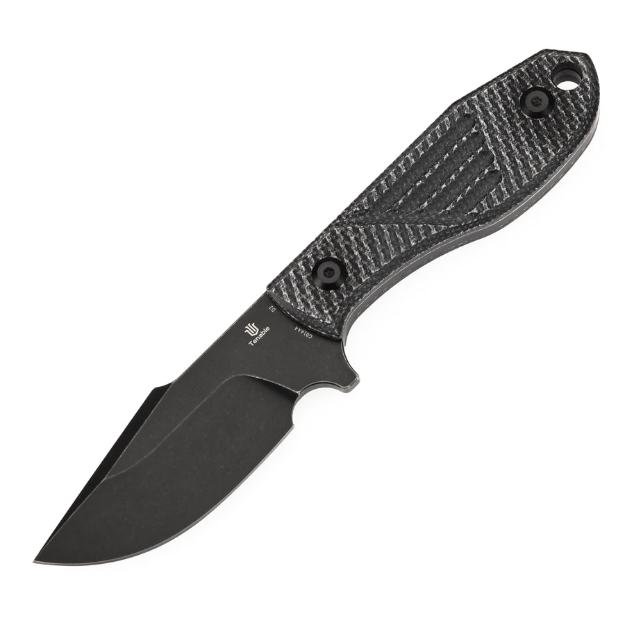 Tenable Tiny Dancer G014A4 Blackwash D2 Blade Black Micarta Handle Fixed Blade
