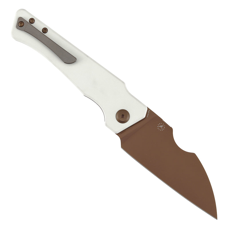 Kansept Egress K1033B3 Rose Gold Coated CPM-S35VN Blade White G10 Handle Liner Lock Folding Knife