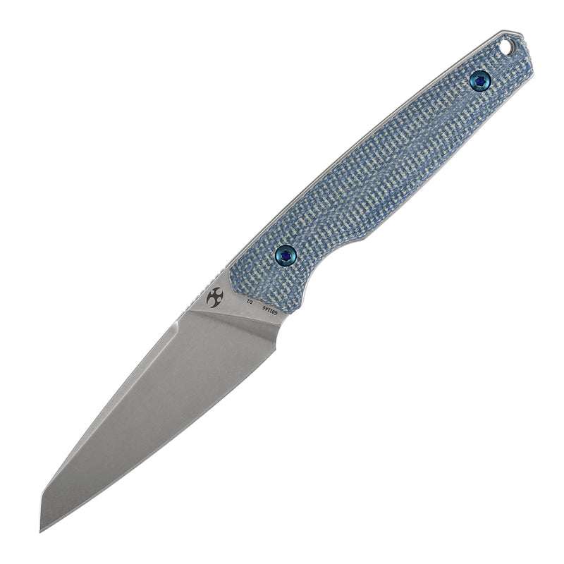 Kansept Parr G011A6 D2 Blade Blue Micarta Handle Fixed Blade Knife