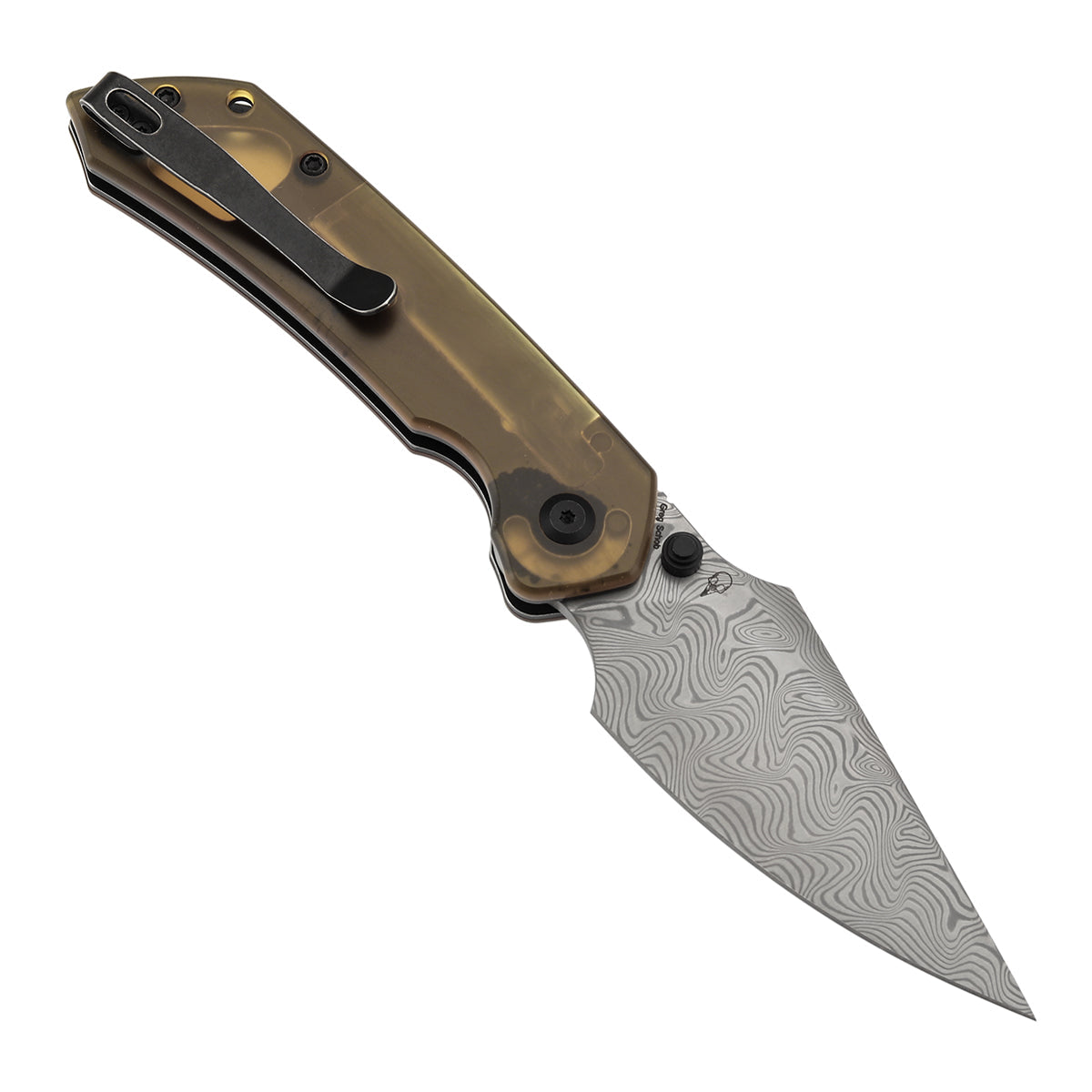 Navaja plegable Tenable Fenrir B1034H6 de hoja de Damasco, mango de PEI y bloqueo Liner Lock superior