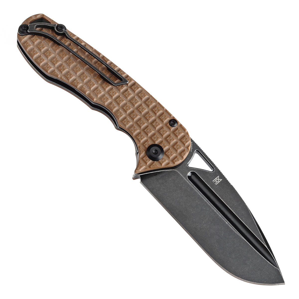Tenable Bömbur T1054A2 Blackwash D2 Blade Brown G10 Handle Liner Lock Folding Knife