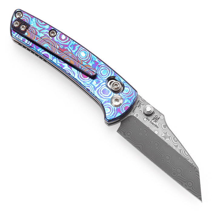 KANSEPT Little Main Street K2015V3 Damascus Blade Timascus Handle Cross Bar Lock