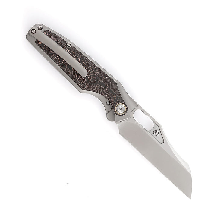 Kansept Tuckamore K1052A2 CPM-20CV Blade Titanium + Copper Carbon Fiber Handle Frame Lock