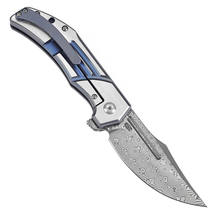 Kansept Orion K1089B2 Damascus Blade Titanium Handle JB Stout Design