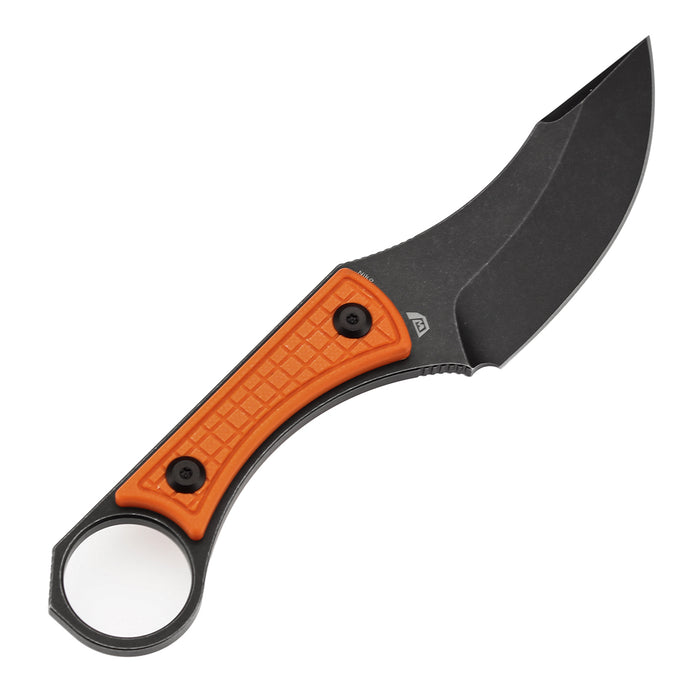 KANSEPT Niko G004A10 Blackwash D2 Blade Orange G10 with Frag Pattern Handle Fixed Knife