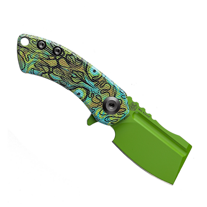 KANSEPT Mini Korvid T3030B2 154CM Blade G10 with Undead Print-Green Handle Liner Lock