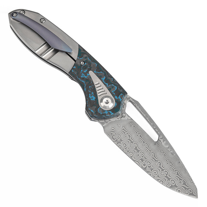 KANSEPT Thoth K1075A2 CPM 20CV Blade Titanium and 80S Camo Carbon Handle Bolster Lock