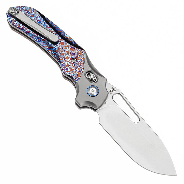 KANSEPT Quasar K1099V4 CPM 20CV Blade Titanium and Timascus Handle Cross Bar Lock