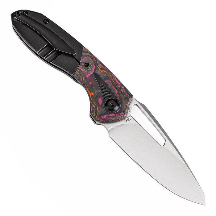 KANSEPT Thoth K1075A1 CPM 20CV Blade Titanium and 80S Camo Carbon Handle Bolster Lock