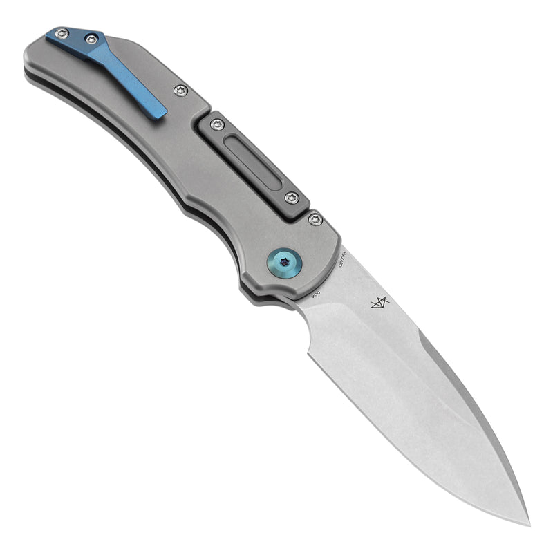 Kansept Hazard K1104H1P CPM-S35VN Blade Stonewashed Titanium Handle with training unsharpened blade Bali Lock Folding Knife