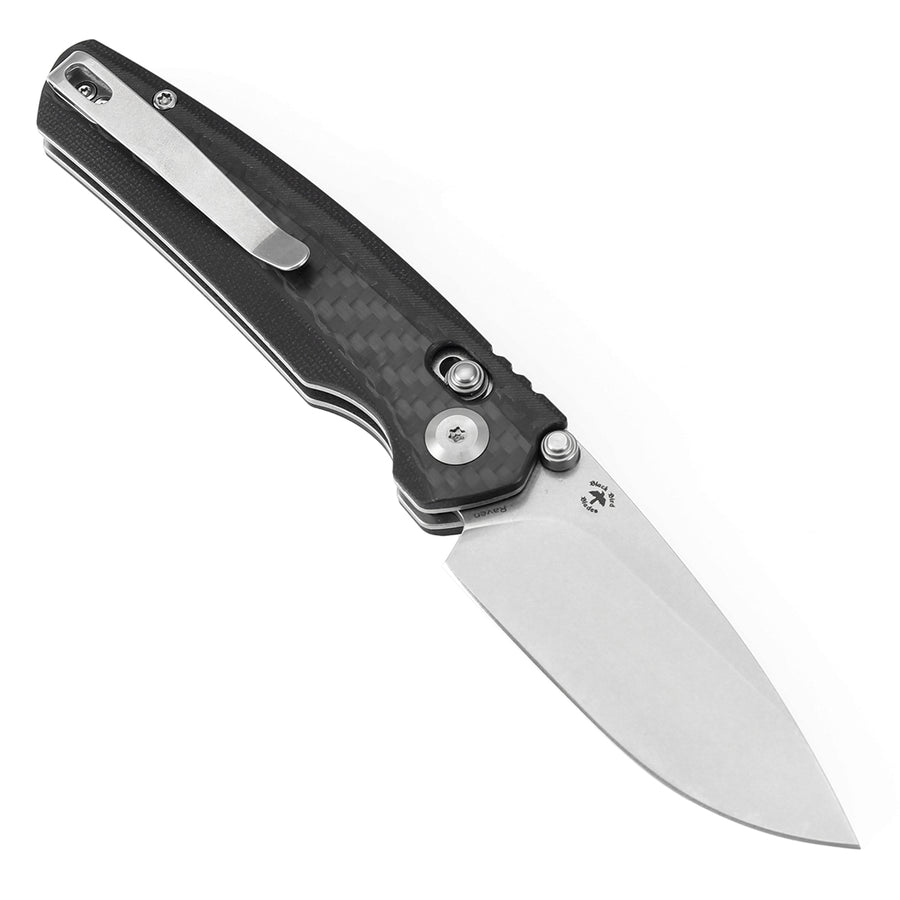 Tenable Raven T2109V1 14C28N Blade Carbon Fiber Handle Cross Bar Lock Folding Knife