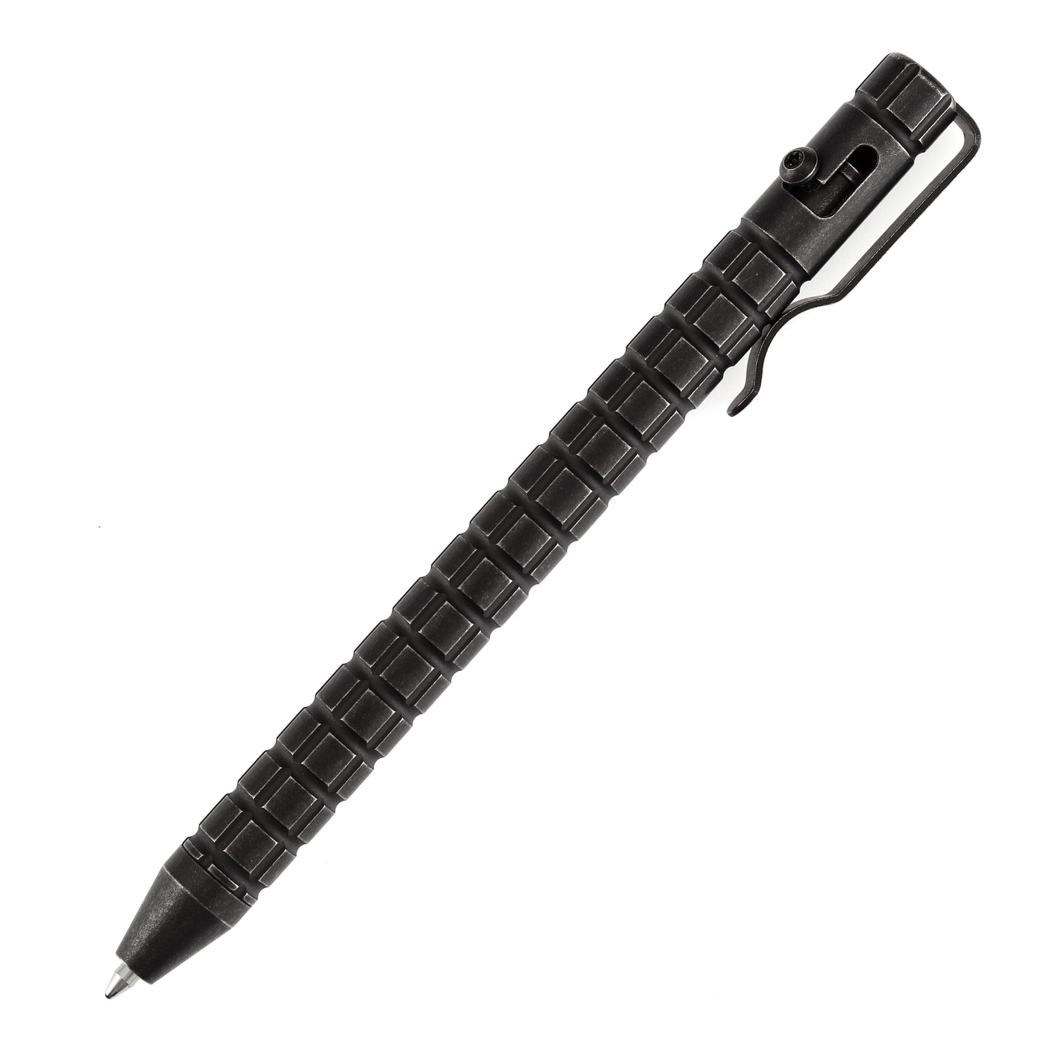 Kansept Titanium EDC Bolt-Action Pen G013H4– Professional Fine Tip Ballpoint Blackwash Titanium with Frag Pattern