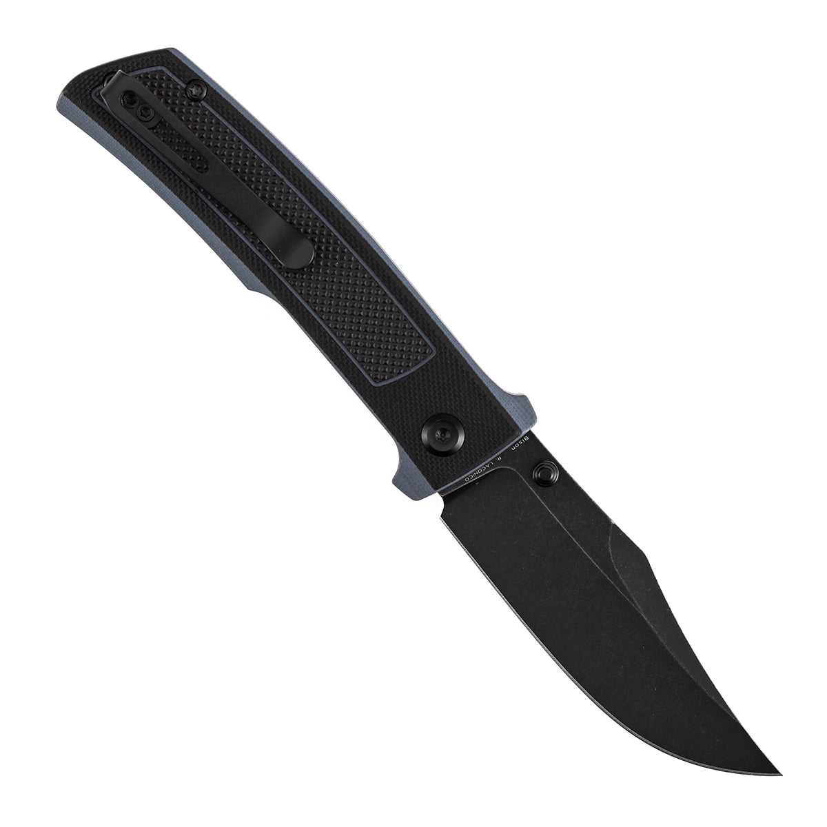 Tenable Bison B2108A2 Blackwash Nitro-V Blade Black and Gray G10 Handle Liner Lock Folding Knife