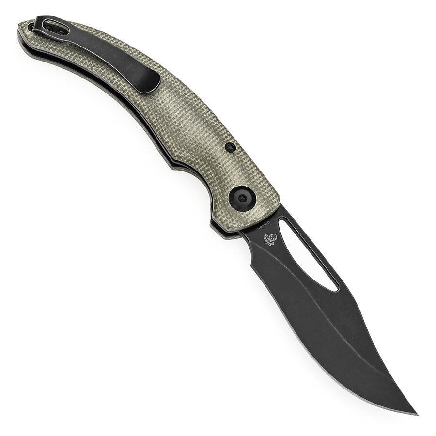 Tenable Gideon T1119A6 Blackwash Nitro V Blade Green Micarta Handle Folding Knife Liner Lock