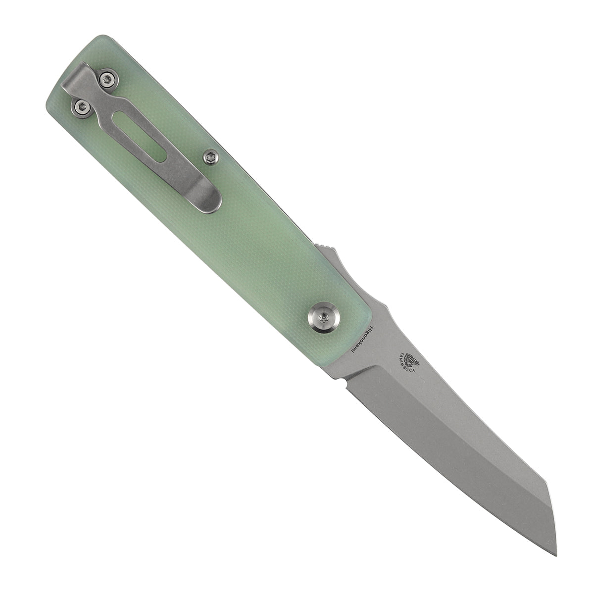 Tenable Higonokami B2135A4 Stonewashed D2 Blade Jade G10 Handle Liner Lock Folding Knife