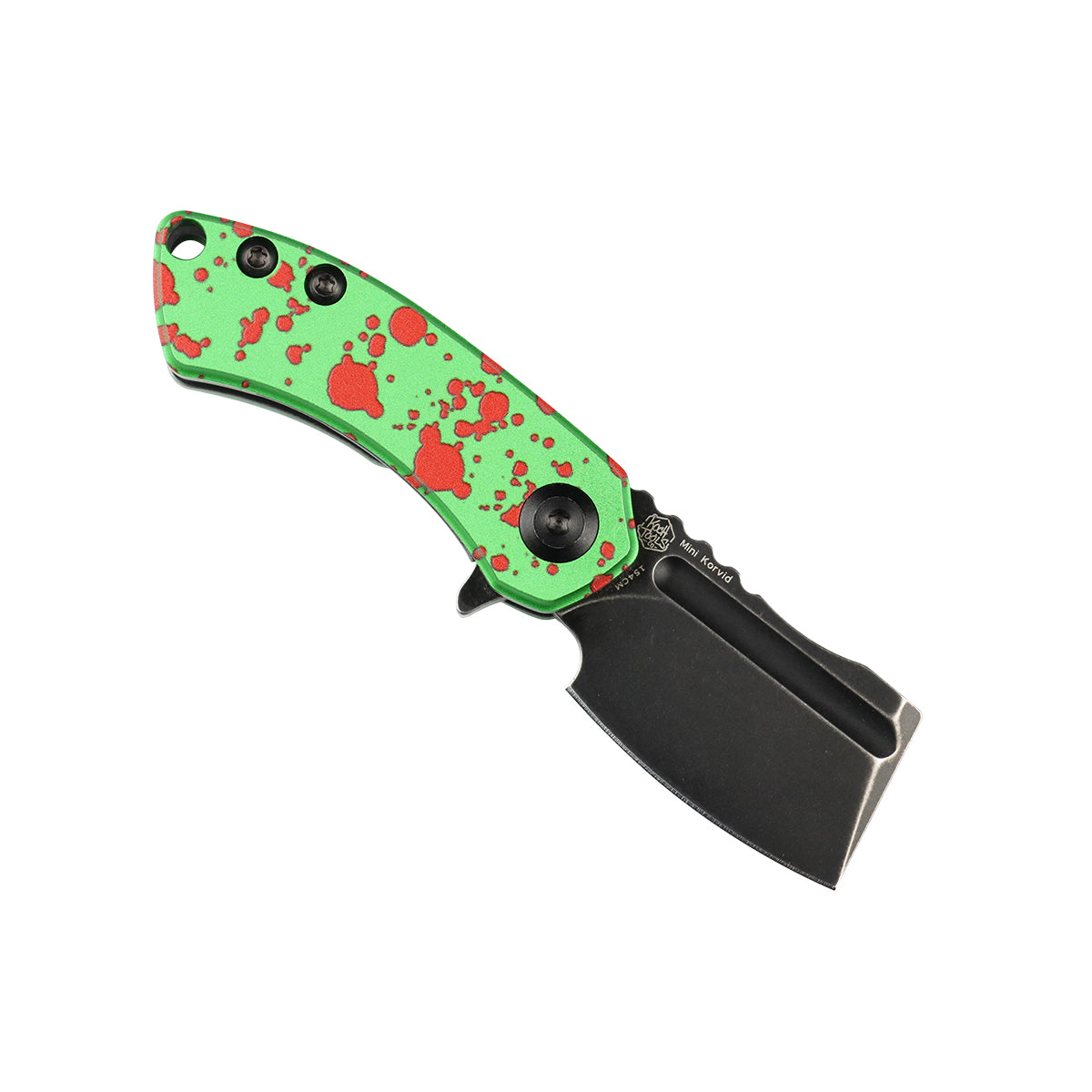 Kansept T3030P1 Mini Korvid Flipper Knife 154CM Blade Zombie Green Aluminum Handle