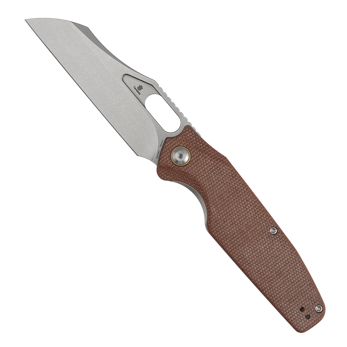 Tenable Tuckamore B1052A2 Stonewashed Nitro-V Blade Brown Micarta Handle Liner Lock Folding Knife