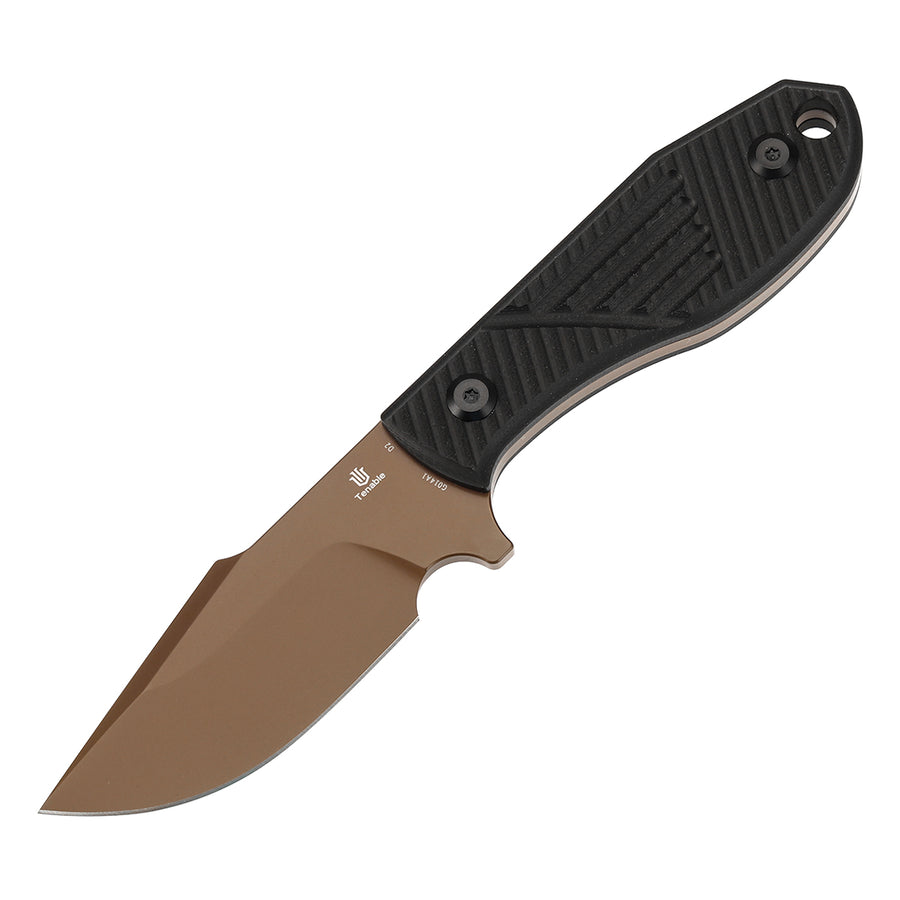 Tenable Tiny Dancer G014A1 D2 Blade Black G10 Handle Fixed Blade