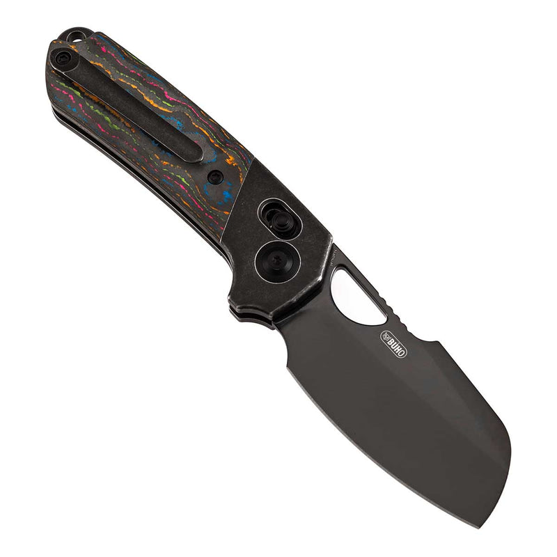 Kansept Nahual K2125V1 Magnacut Blade Blackwash Titanium with 80S Camo Carbon Handle Crossbar Lock Folding Knife