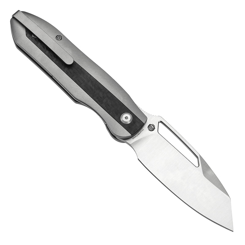 Kansept Thunderhead K1106A2 CPM-S35VN Blade Beadblasted Titanium with Twill Carbon FIber Inlay Handle Frame Lock Folding Knife