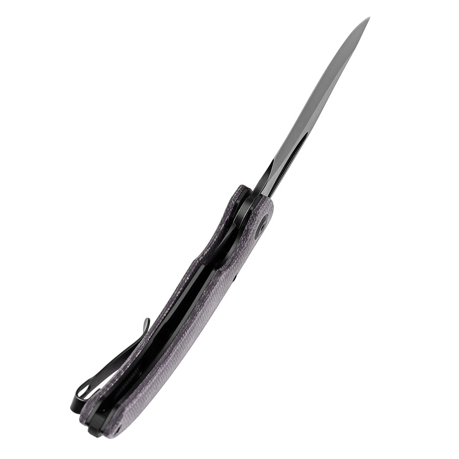 Tenable Gideon T1119A4 Blackwash Nitro V Blade Purple Micarta Handle Liner Lock