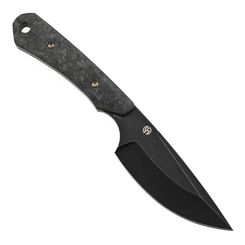 Kansept Flank G006A1 Stonewashed D2 Blade Shred Carbon Fiber Handle Fixed Blade Knife