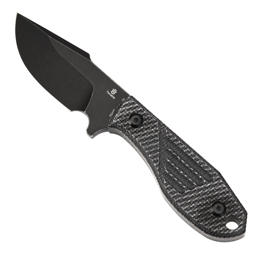 Tenable Tiny Dancer G014A4 Blackwash D2 Blade Black Micarta Handle Fixed Blade