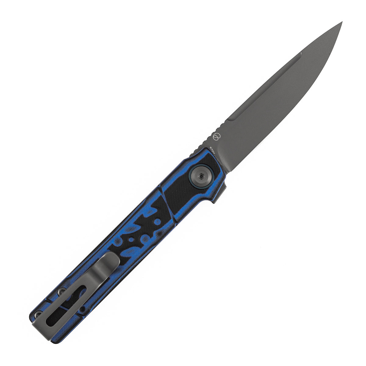 Tenable Kitpu B2123A1 Gray TiCn Coated Nitro-V Blade Blue & Black G10 Handle Liner Lock Folding Knife