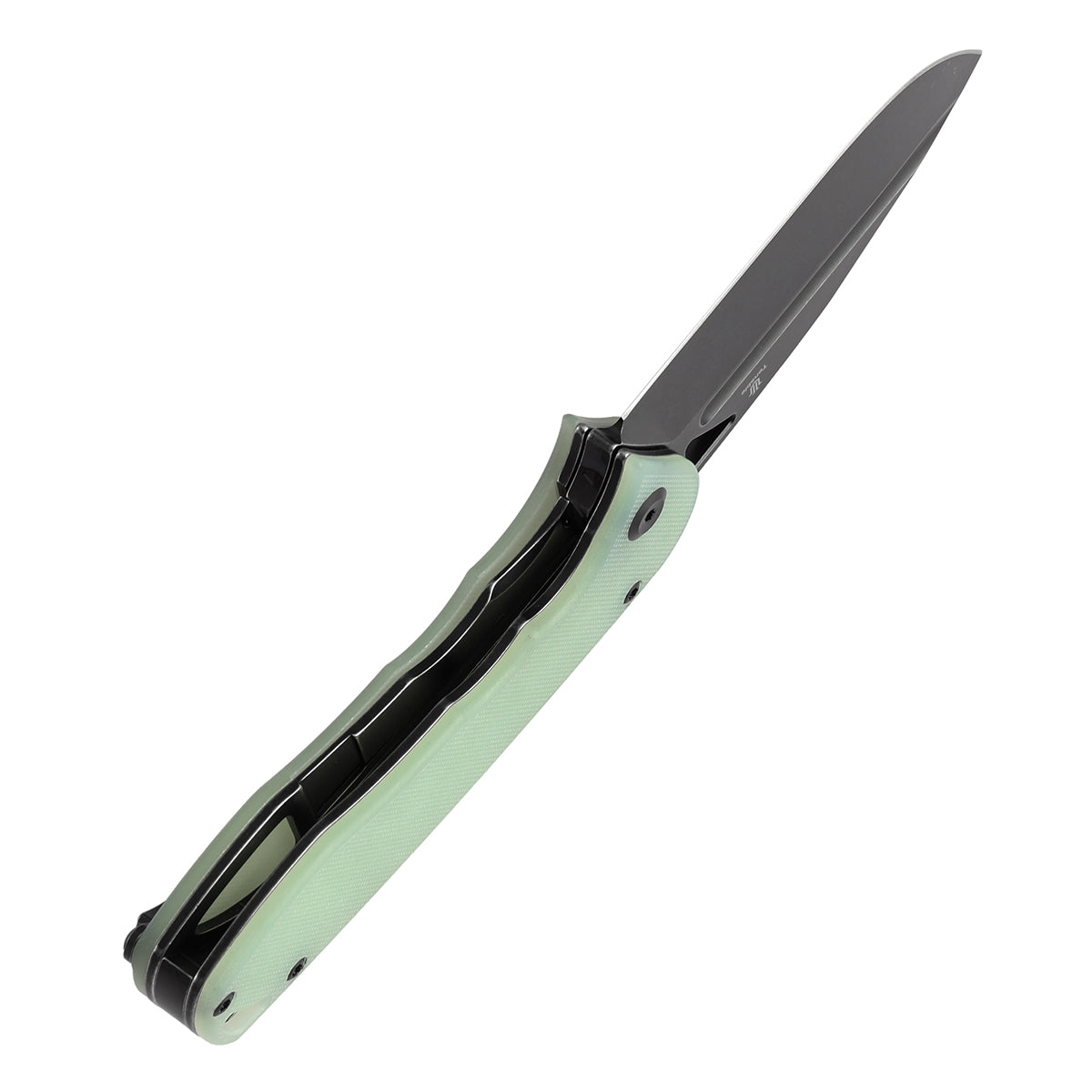 Tenable Bömbur T1054A8 Blackwashed D2 Blade Jade G10 Handle Liner Lock Folding Knife