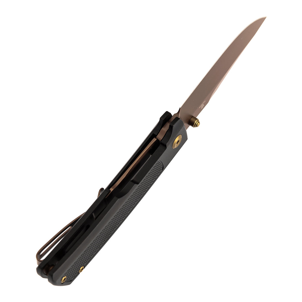 Tenable Bison B2108A3 Rose Gold Nitro-V Blade Black Aluminum Handle Liner Lock Folding Knife