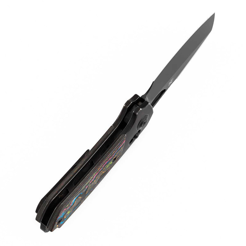 Kansept Nahual K2125V1 Magnacut Blade Blackwash Titanium with 80S Camo Carbon Handle Crossbar Lock Folding Knife