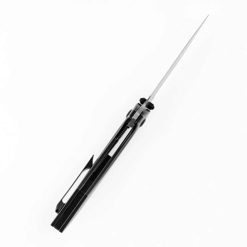 Kansept Baku K1056A5 Damascus Blade Titanium Handle Liner Lock Folding Knife