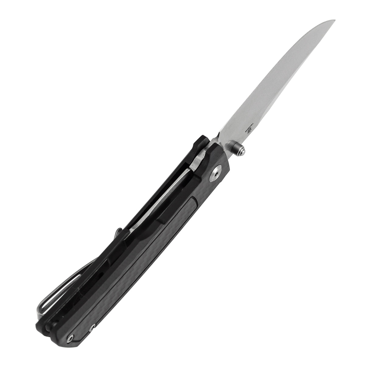 Tenable Bison B2108A4 Stonewashed Nitro-V Blade Twill Carbon FIber & G10 Handle Liner Lock Folding Knife