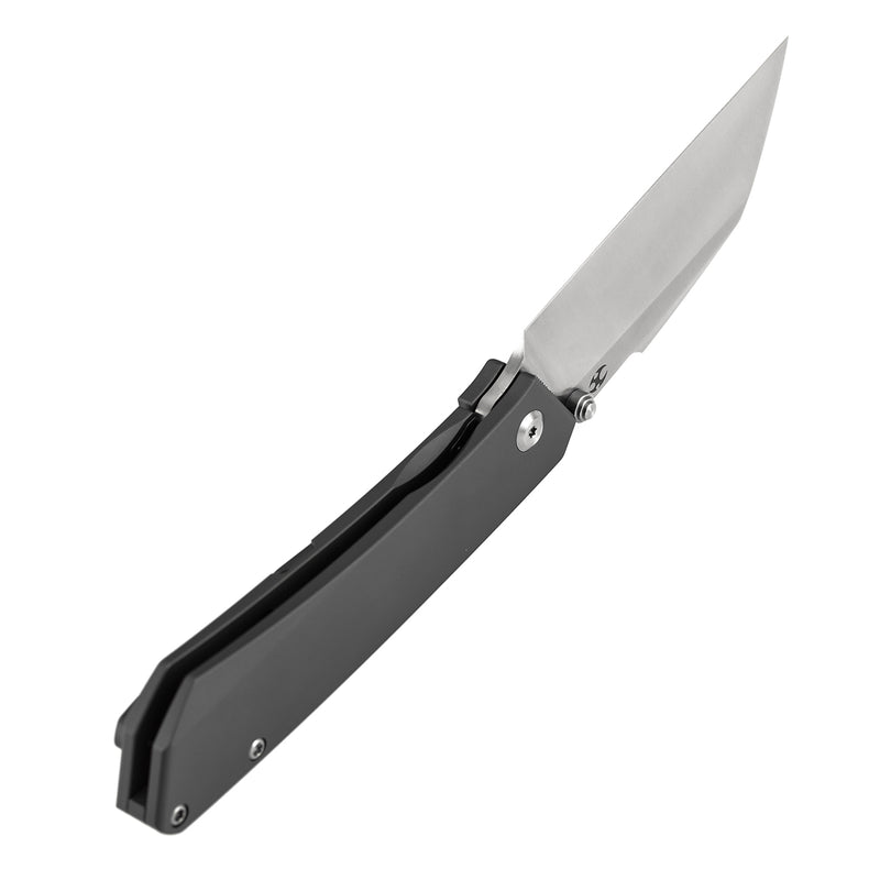 Kansept Contra K1139A1 Satin CPM-S90V Blade Gray Anodized Titanium Handle Frame Lock Folding Knife