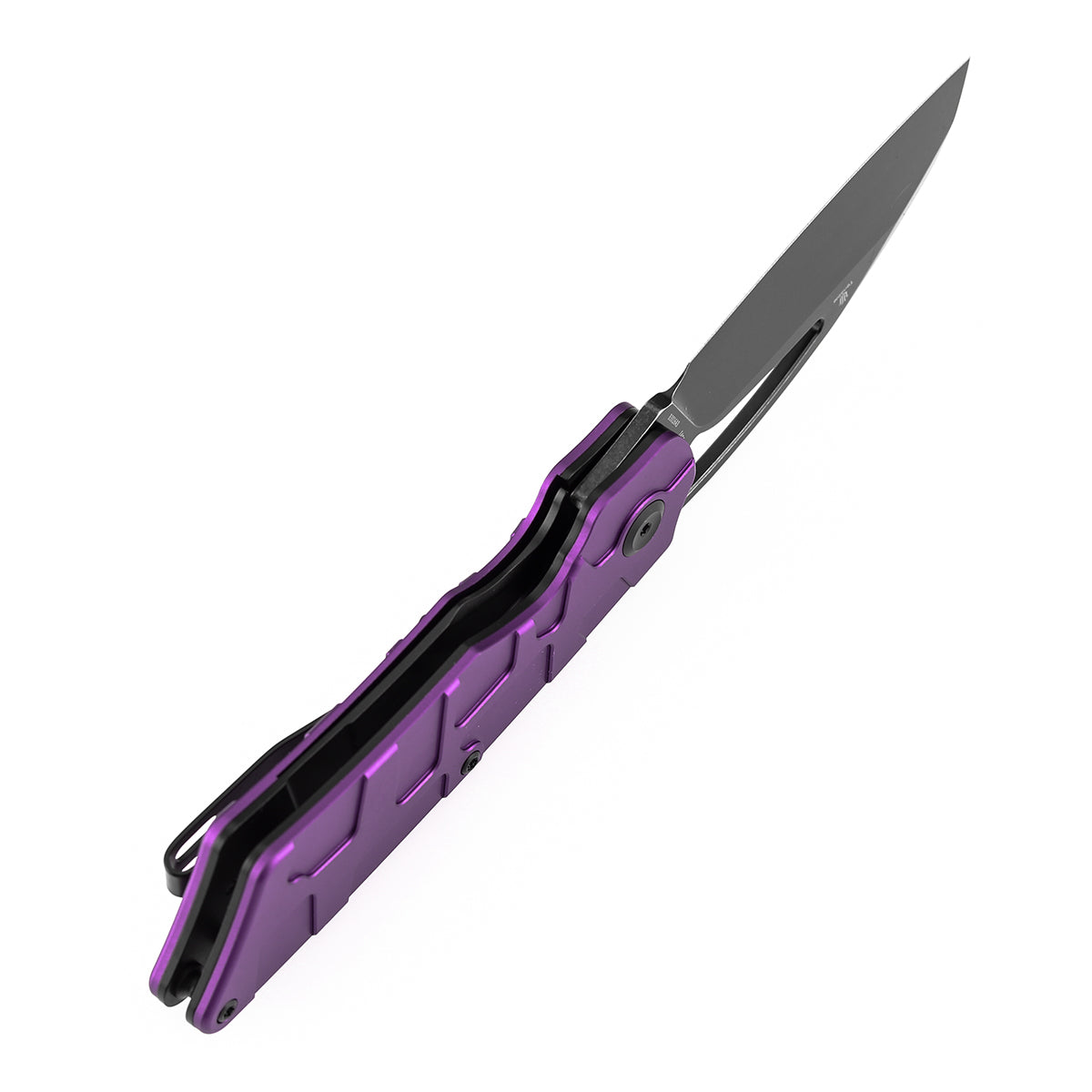 Tenable Goblin L B3016A3 Blackwash 14C28N Blade Purple Anodized Aluminum Handle Liner Lock Folding Knife