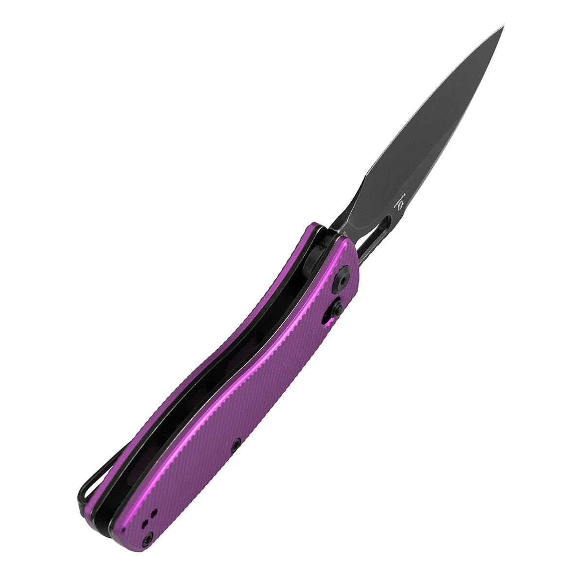 Tenable Heron B2124V1 Nitro-V Blade Purple Aluminum Handle Crossbar Lock Folding Knife
