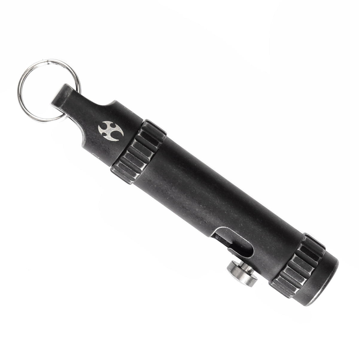 Kansept EDC Bolt Fidget G013A2 Black Titanium with Bolt Mechanism for Stress Relieving with Key Chain for Lanyard Hole